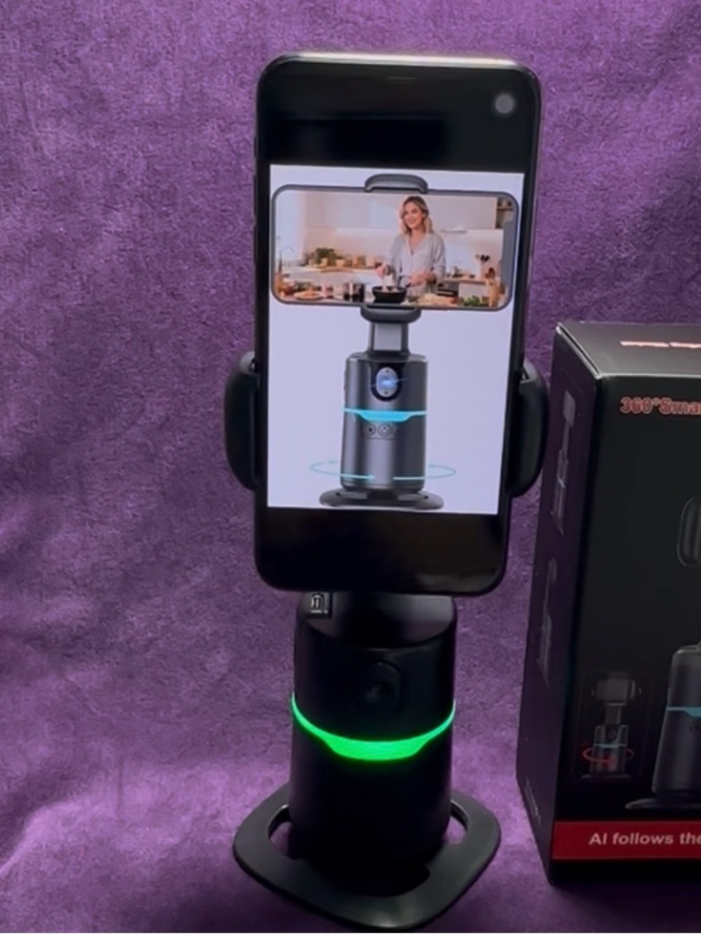 AI Auto-Tracking Smartphone Mount - Black